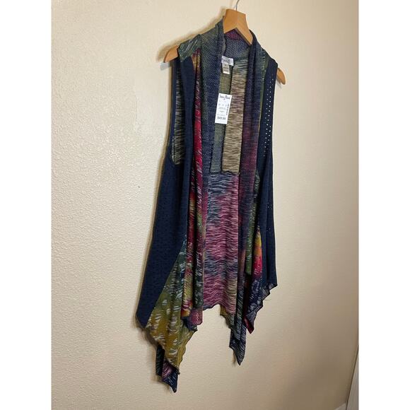 NWT Ania. A Y2K Boho Fairy Core Multicolor Mesh Vest Medium - Picture 2 of 8